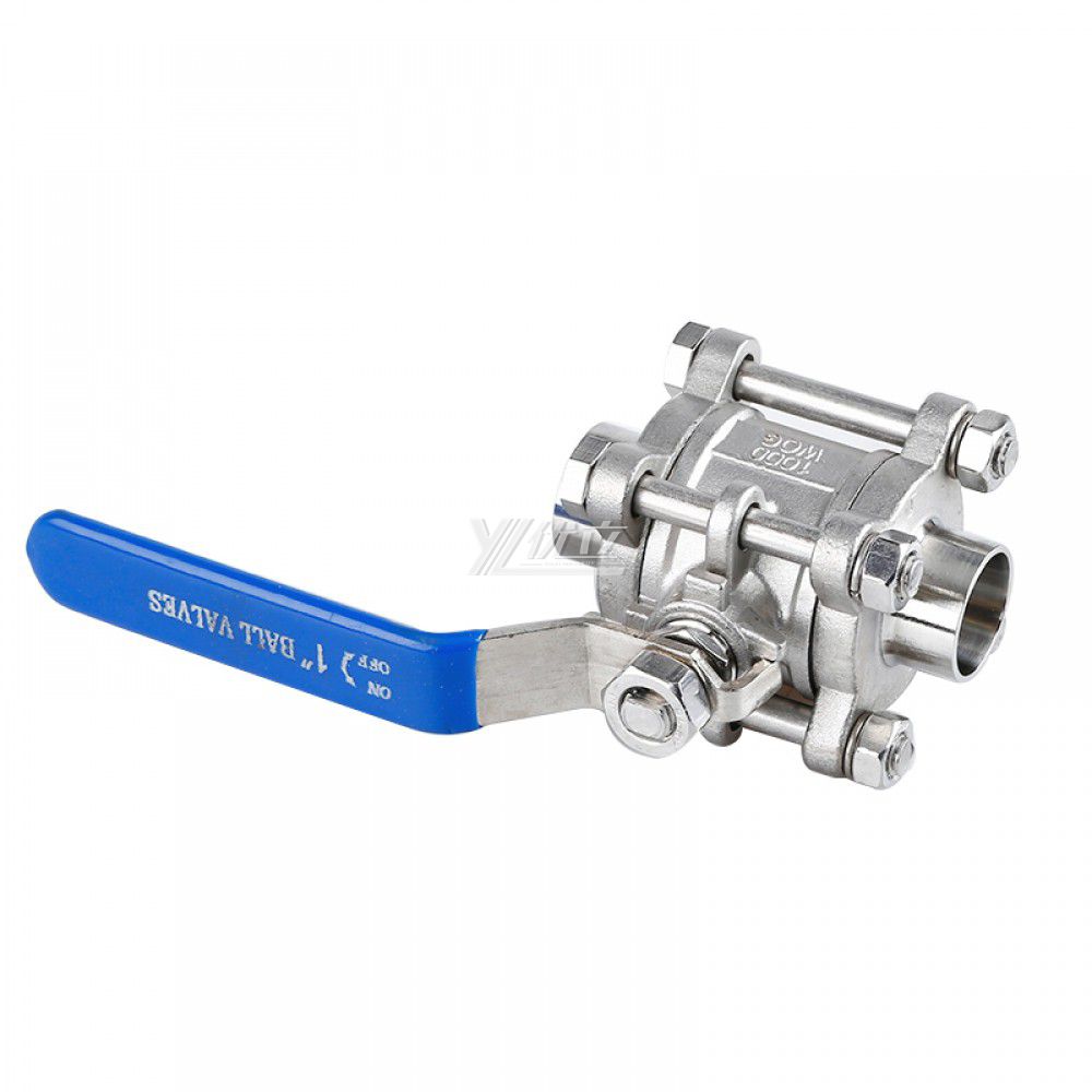 YOULI Hygienic Food Grade Sanitary Stainless Steel 304 316L Beverage,milk Drink 3PC Double Butt Welded Ball Valve