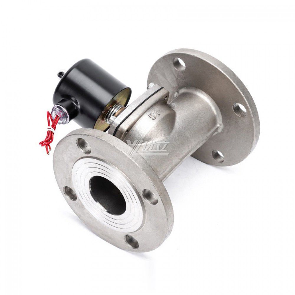 YOULI 2W Stainless Steel 304 316 WCB Two Way AC220V DC24V Normal Close Water Straight Flanged Solenoid Valve