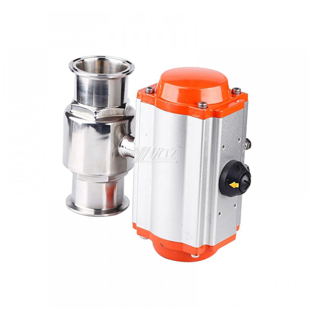 YOULI Hygienic Food Grade Sanitary Stainless Steel 304 316L Beverage Milk Pneumatic Actuator Straight Tri-Clamped Ball Valve