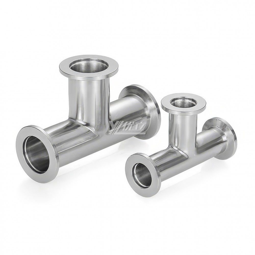 YOULI Hygienic Food Grade Sanitary Stainless Steel 304 SS316L KF25 KF40 KF50 3 Way Tri-clamp Pipe Fitting Vacuum Equal Tee