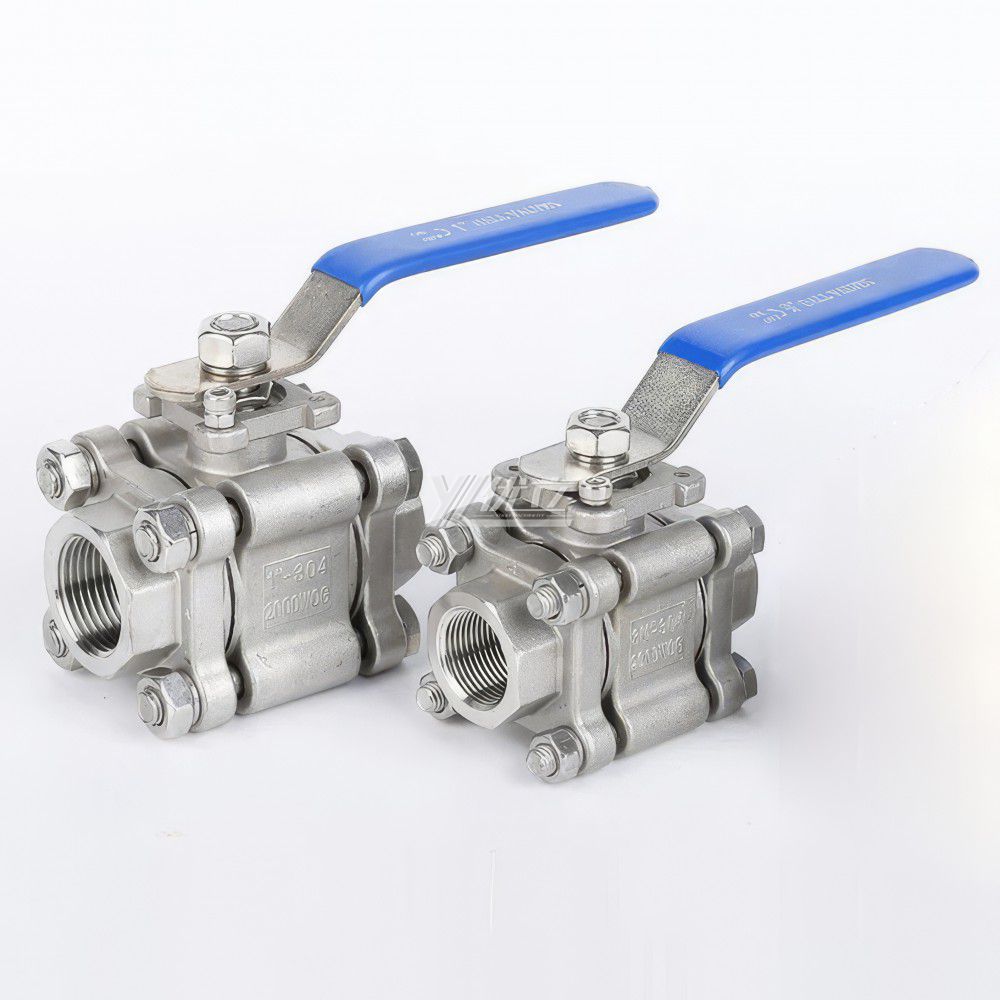 YOULI High Temperature  NPT BSP 2000wog PN64 Stainless Steel 304 316 Manual High Pressure 3PC Thread Ball Valve