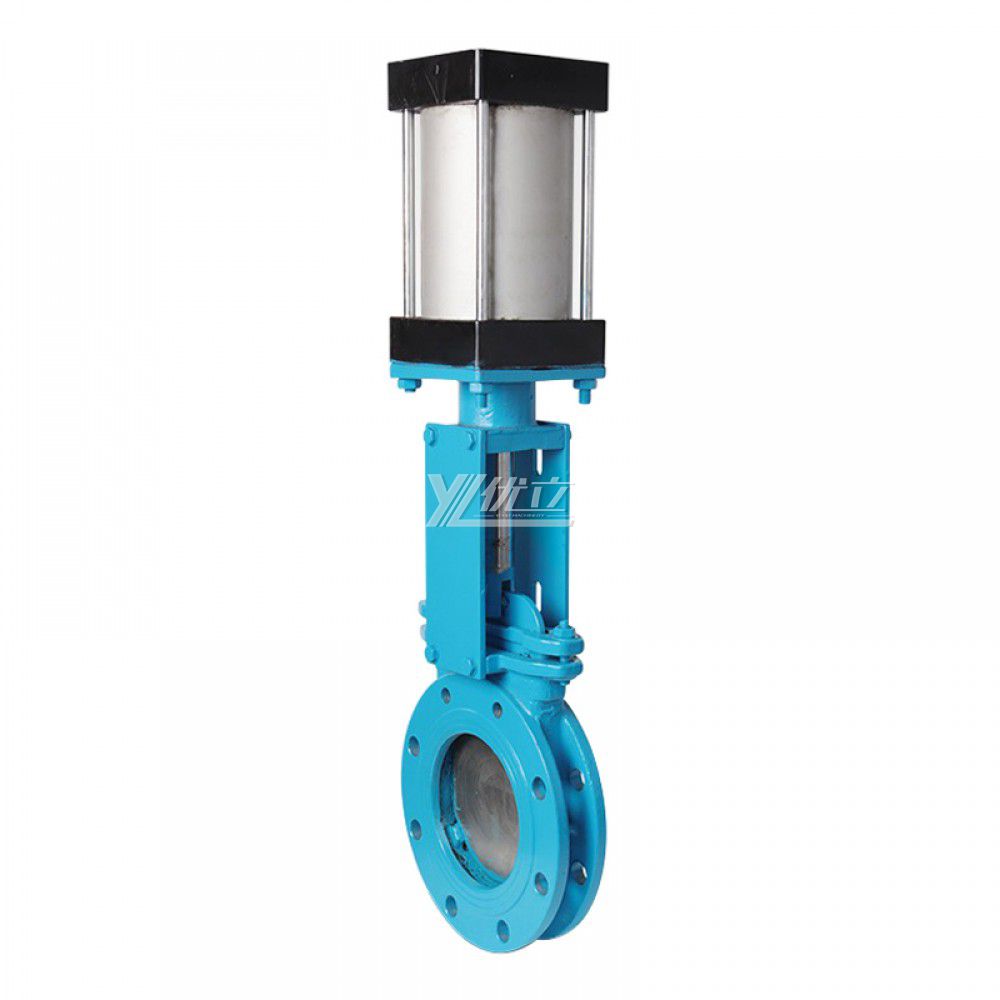 YOULI High Temperature ANSI 150LB  Stainless Steel 304 316 JIS 10K 1.6mpa WCB Pneumatic Actuator Flanged Knife Gate Valve