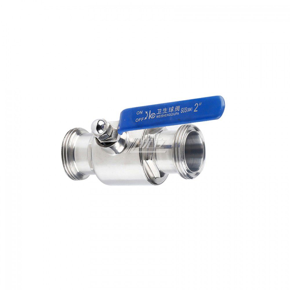 YOULI Hygienic Food Grade Sanitary Stainless Steel  304 316L Milk Drink Beverage 2 Way Manual Straight Male Threaded Ball Valve
