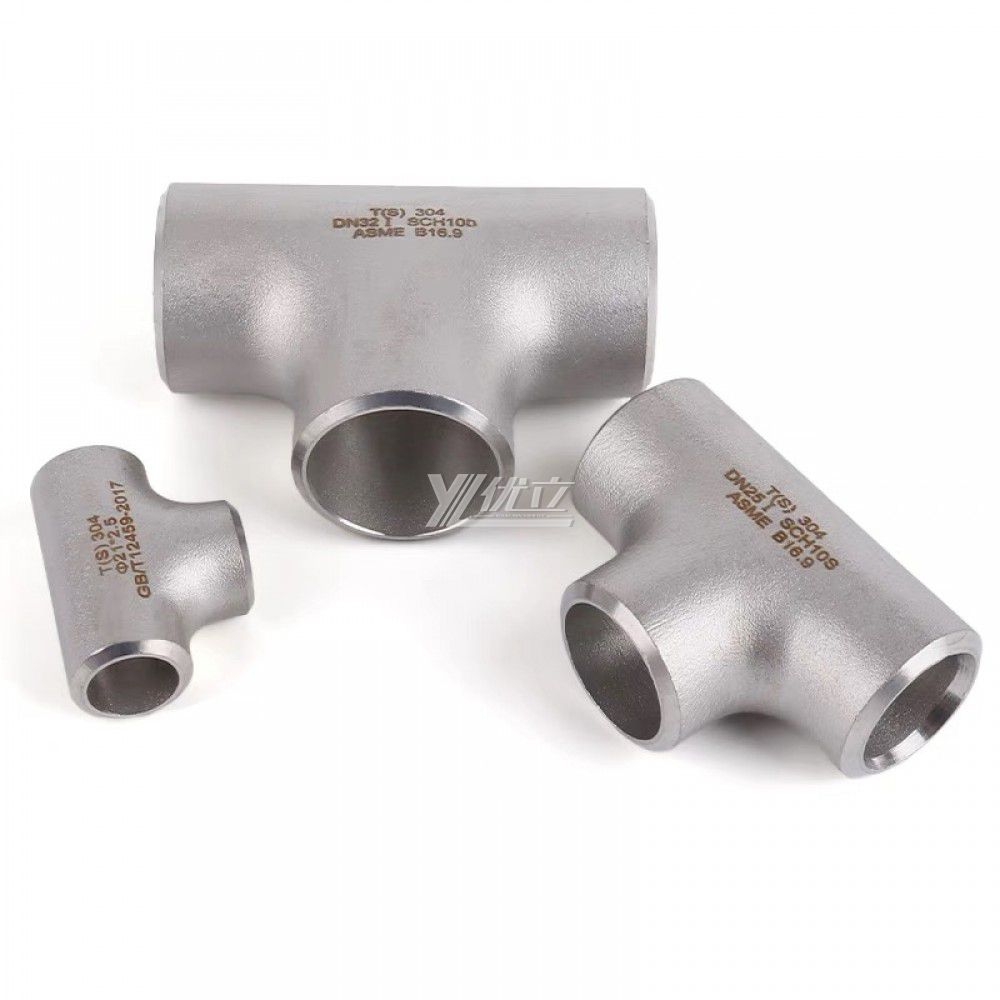 YOULI Industrial Shot Blasting Pickling Stainless Steel ANSI WCB 304 SS316L 3 Way Pipe Fitting Butt Welding Equal Tee