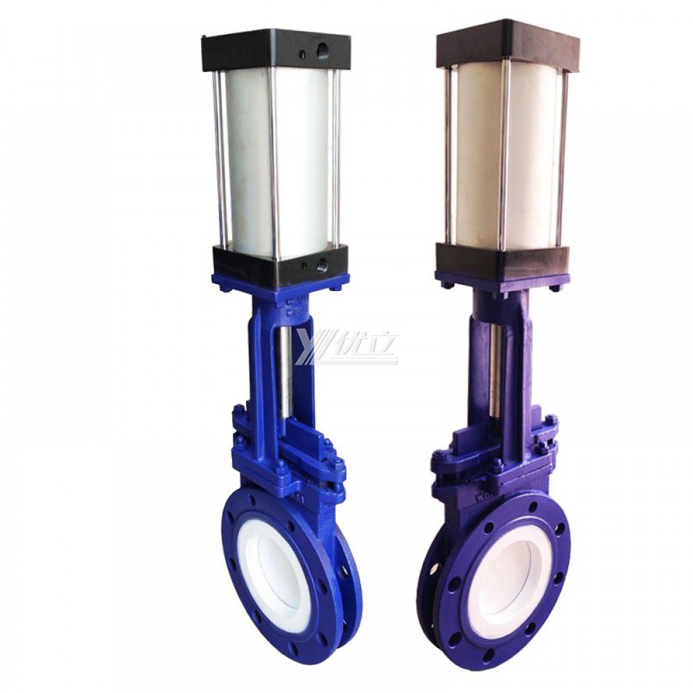 YOULI High Temperature ANSI 150LB  304 316 JIS 10K 1.6mpa WCB Pneumatic Actuator Ceramics Flanged  Knife Gate Valve