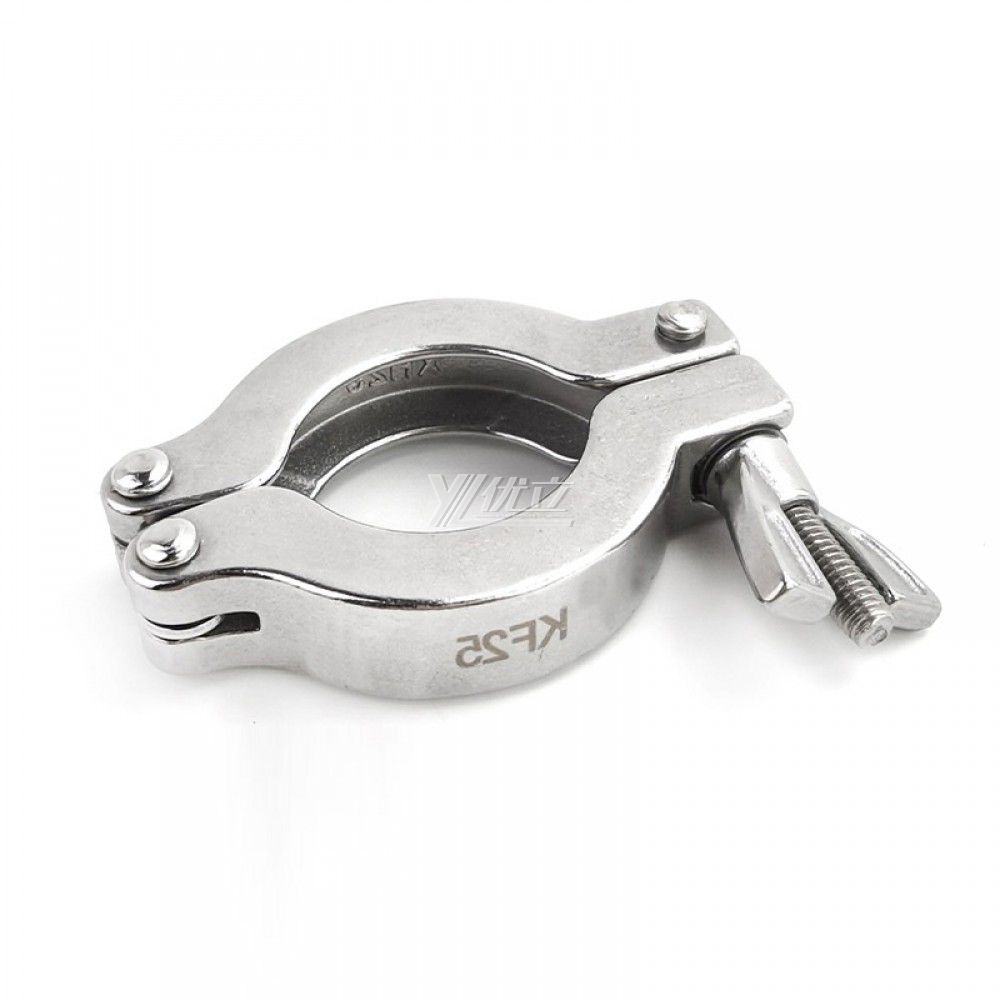 YOULI Hygienic Food Grade Sanitary Stainless Steel 304 SS316L KF25 KF40 KF50 Tri-clamp Pipe Fitting Double Pin Vacuum Clamp