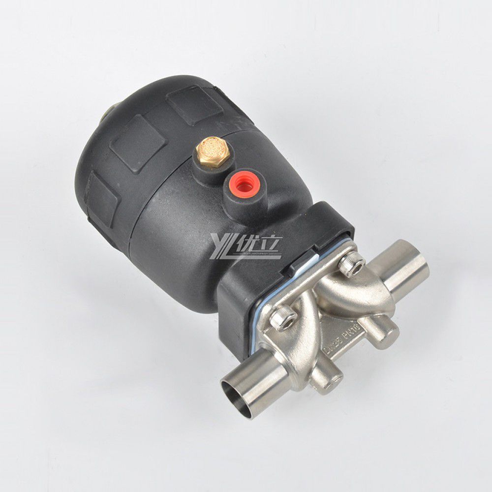 YOULI Premium Hygienic Food Grade Sanitary Stainless Steel 316L Biological Pneumatic Straight Butt Welded Diaphragm Valve