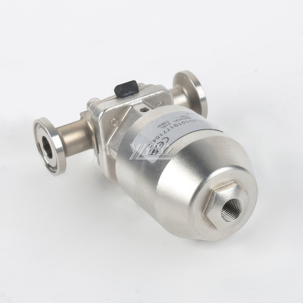 YOULI Hygienic Food Grade Sanitary Stainless Steel Head Biological 316L Straight Tri Clamped Pneumatic Diaphragm Valve