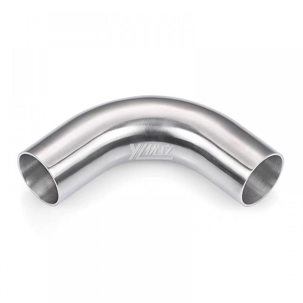 YOULI Hygienic Food Grade Sanitary Stainless Steel 304 SS316L 3A SMS ISO DIN Pipe Fitting Longer 90 Degrees Welded Elbow
