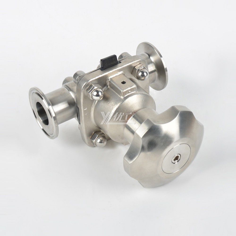 YOULI Hygienic Food Grade Sanitary Stainless Steel Handwheel 316L Medicine Membrane Manual Straight Tri Clamped Diaphragm Valve