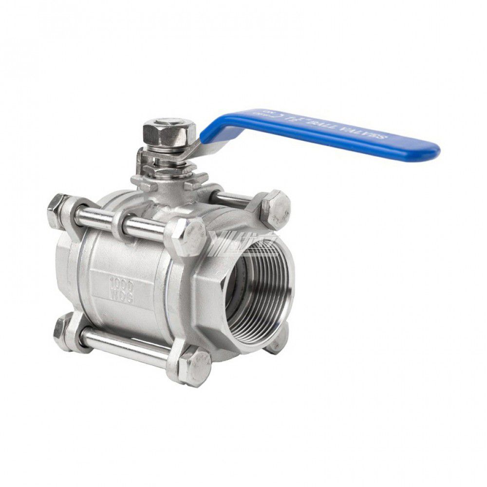 YOULI High Temperature 300 Degrees Celsius NPT BSP 1000psi 16-64bar 304 316  WCB Metal Seal Manual Three Piece Thread Ball Valve