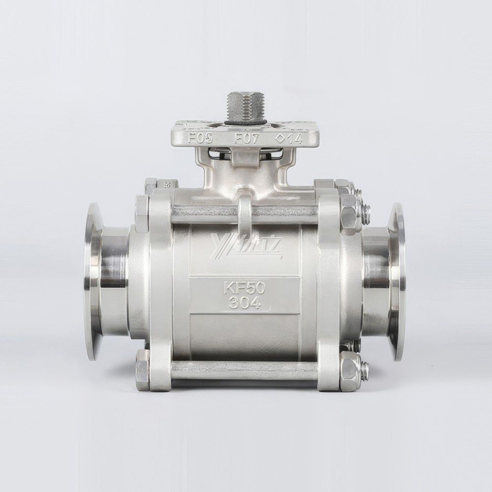 YOULI Stainless Steel Negative Pressure 304 316 KF50 Clamp 75mm KF HighPlatform 3-piece Vacuum Tri Clamped Ball Valve