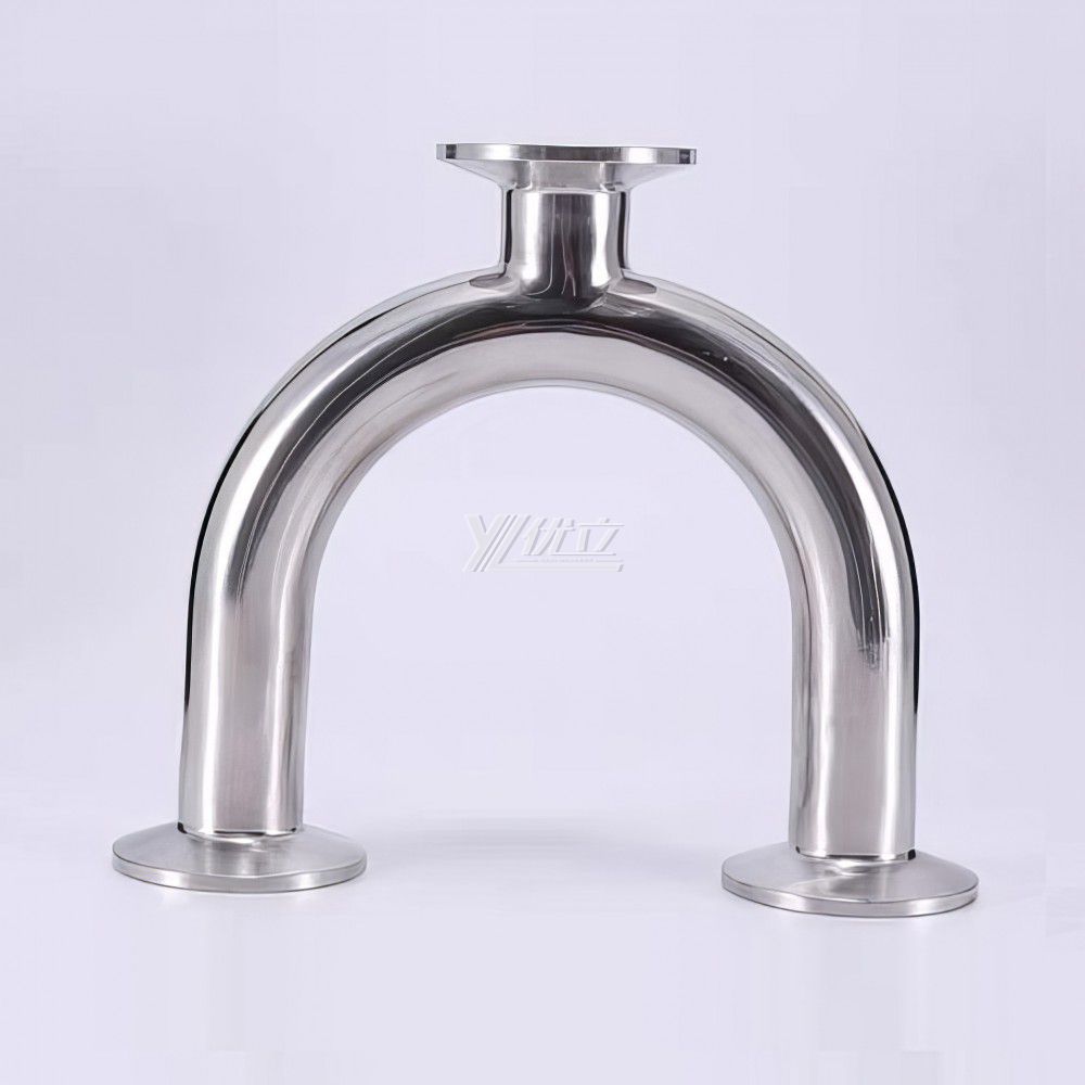YOULI Hygienic Food Grade Sanitary Stainless Steel 304 SS316L 3A SMS DIN ISO Pipe Fitting 3 Way Clamped U Elbow