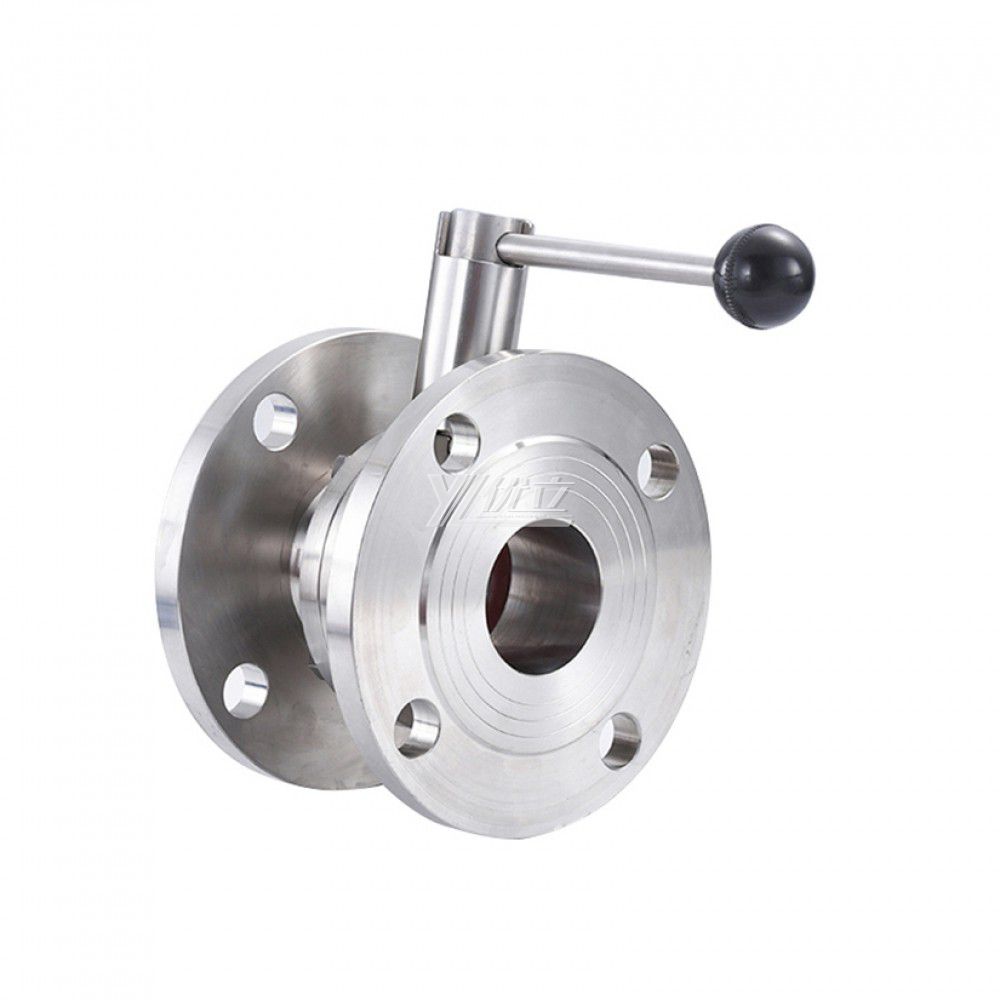 YOULI Hygienic Food Grade Stainless Steel 3A/SMS/DIN 304 316L Silicon Lever Handle Sanitary Manual Flnaged Butterfly Valve