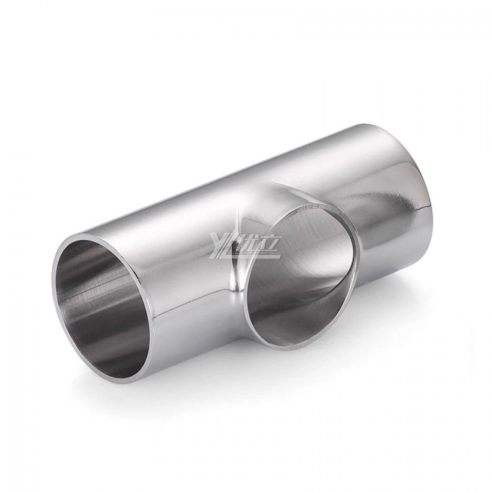 YOULI Hygienic Food Grade Sanitary Stainless Steel 304 SS316L 3A SMS DIN ISO Welded 3 Way Pipe Fitting Flat Welded Tee