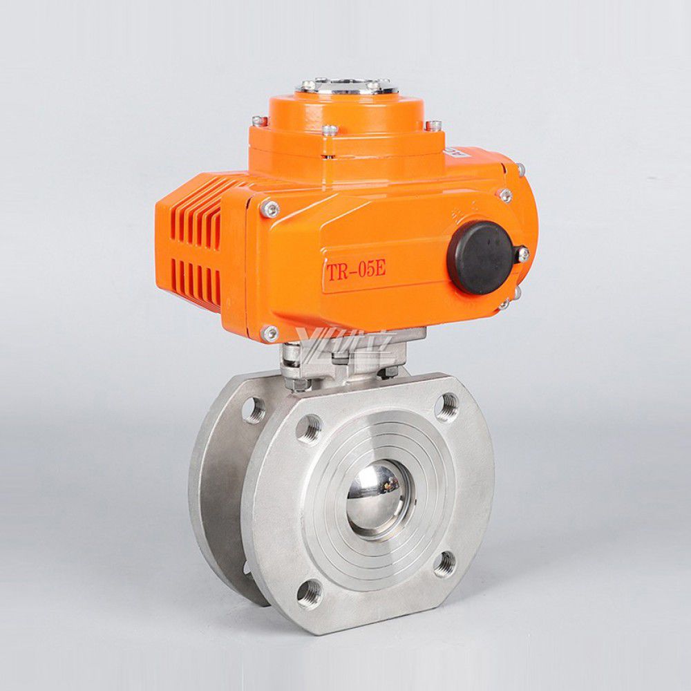 YOULI Stainless Steel 304 316 1.6mpa ANSI 150lb WCB Motorized DC24V AC220V Electric Flange Italy-type Thin Wafer Ball Valve
