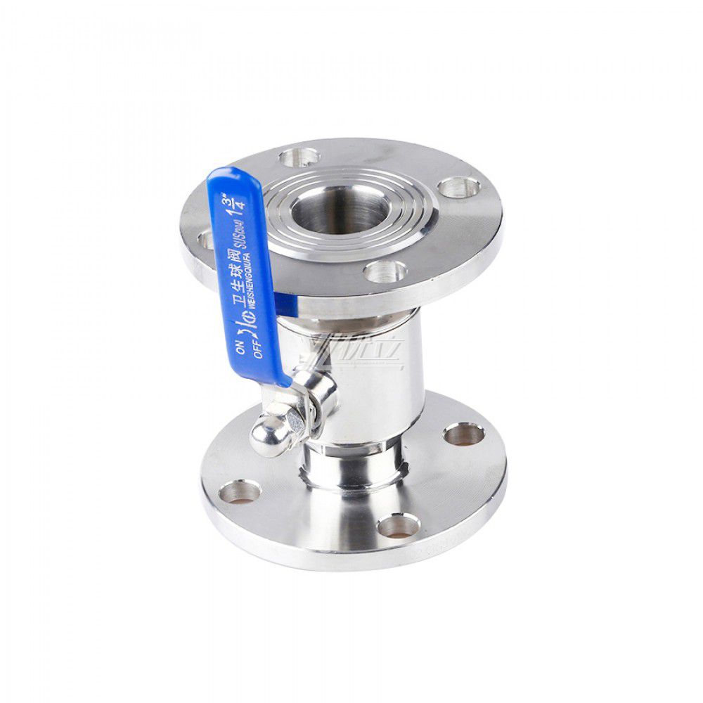 YOULI Hygienic Food Grade Sanitary Stainless Steel  304 316L Beverage  Fruit Juice 2 Way Straight Flanged Ball Valve