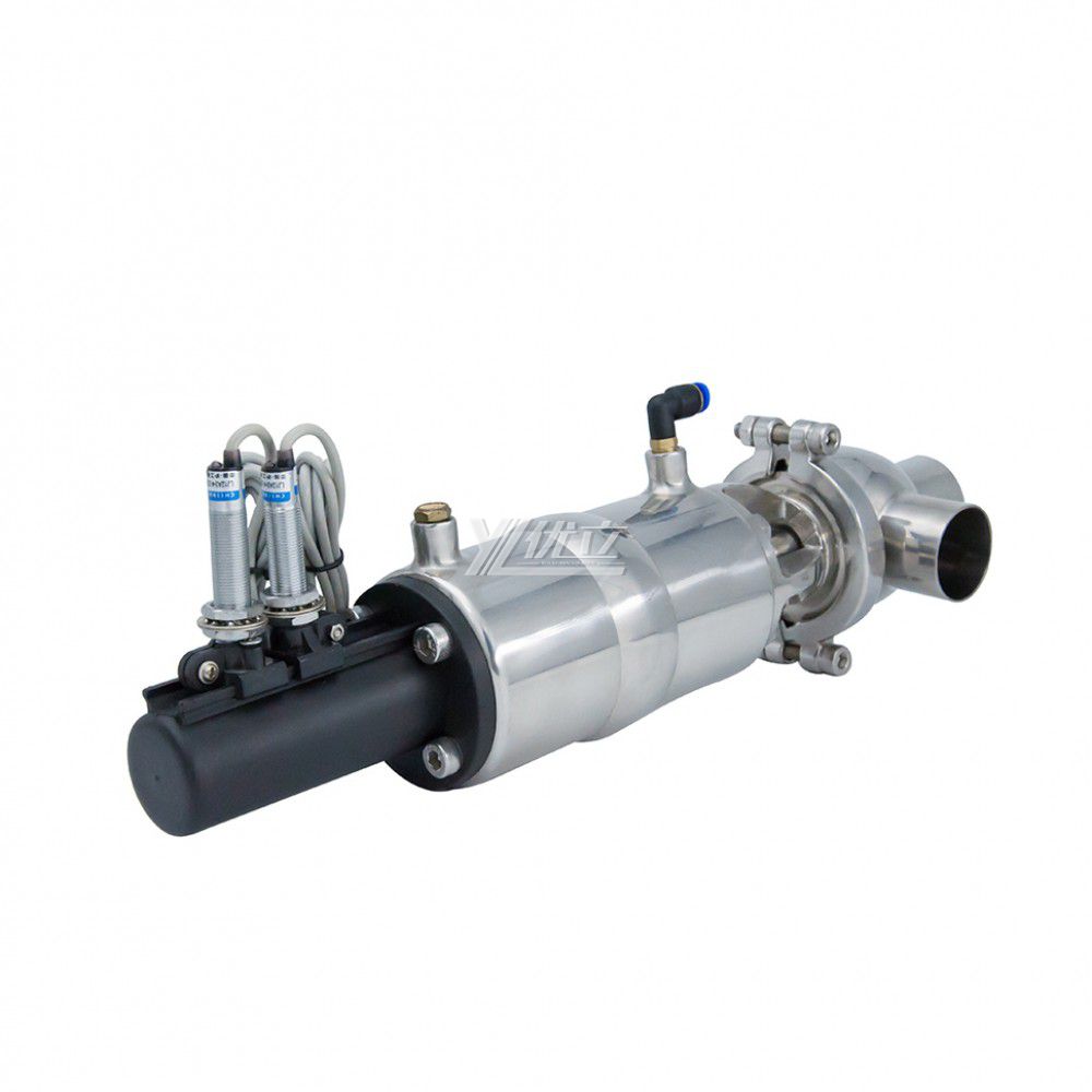 YOULI Hygienic Food Grade Sanitary Stainless Steel 304 316 Feedback signal Pneumatic L Type Butt Welded Cut-off Globe Stop Valve