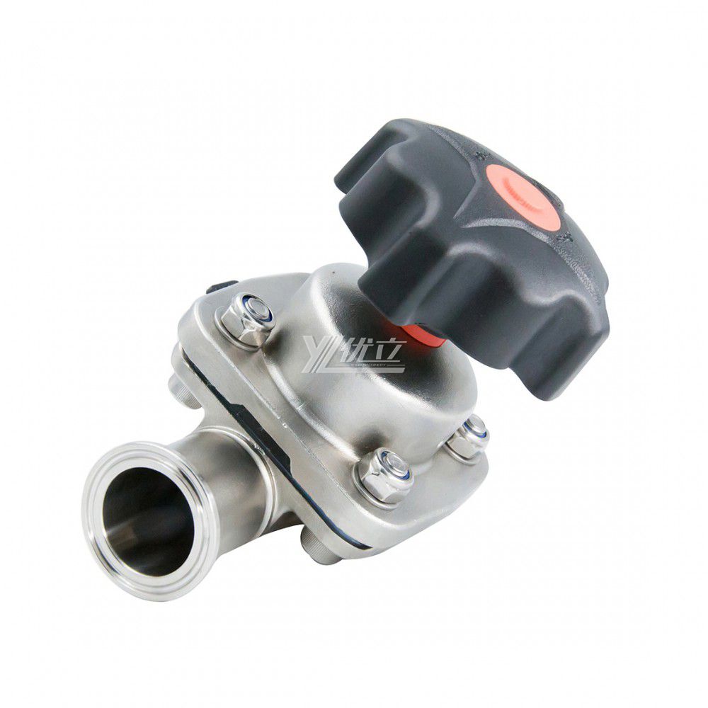 YOULI Hygienic Food Grade Sanitary Stainless Steel 316L Pharmaceutical Biological EPDM PTFE Manual Tri Clamped Diaphragm Valve