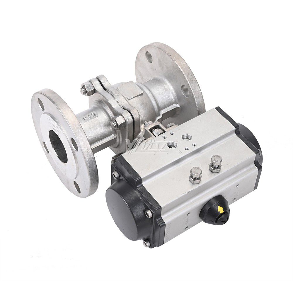 YOULI  High Temperature ANSI 150-300LB JIS 10K 304 316 Stainless Steel Pneumatic Actuator Flanged Ball Valve