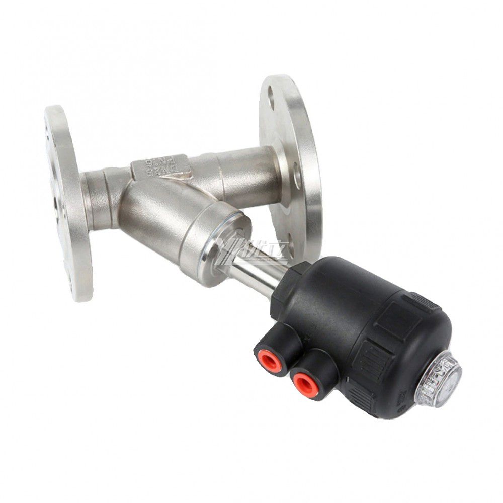 YOULI Stainless Steel 1.6mpa 304 316 ANSI 150LB JIS 10K PN16 High Temperature Steam Pneumatic Flanged Angle Seat Valve