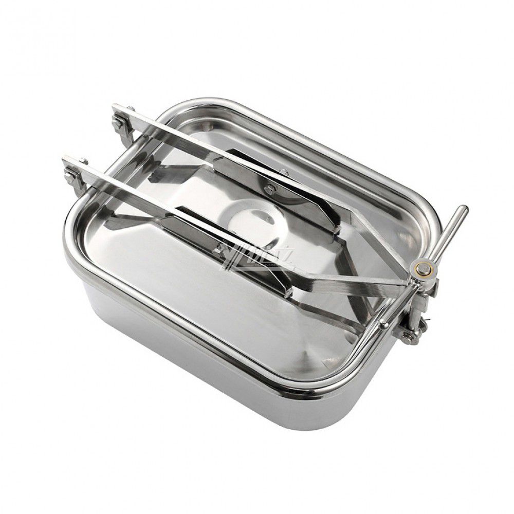 YOULI Hygienic Food Grade SS 304 316L Stainless Steel Cover Pressure Tanks Sanitary Single Lock Rectangular Manhole Manway