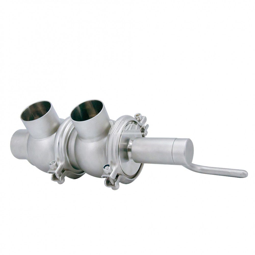 YOULI Hygienic Food Grade Sanitary Stainless Steel 304 316L Stop Manual LL Type Butt Welded Cut-off Reversing Divert Valve