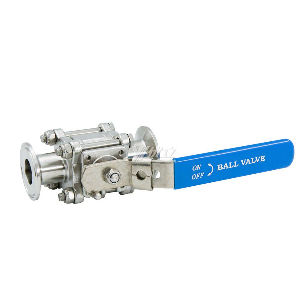 Stainless Steel Sanitary Manual Three-Piece Ball Valve with High Platform