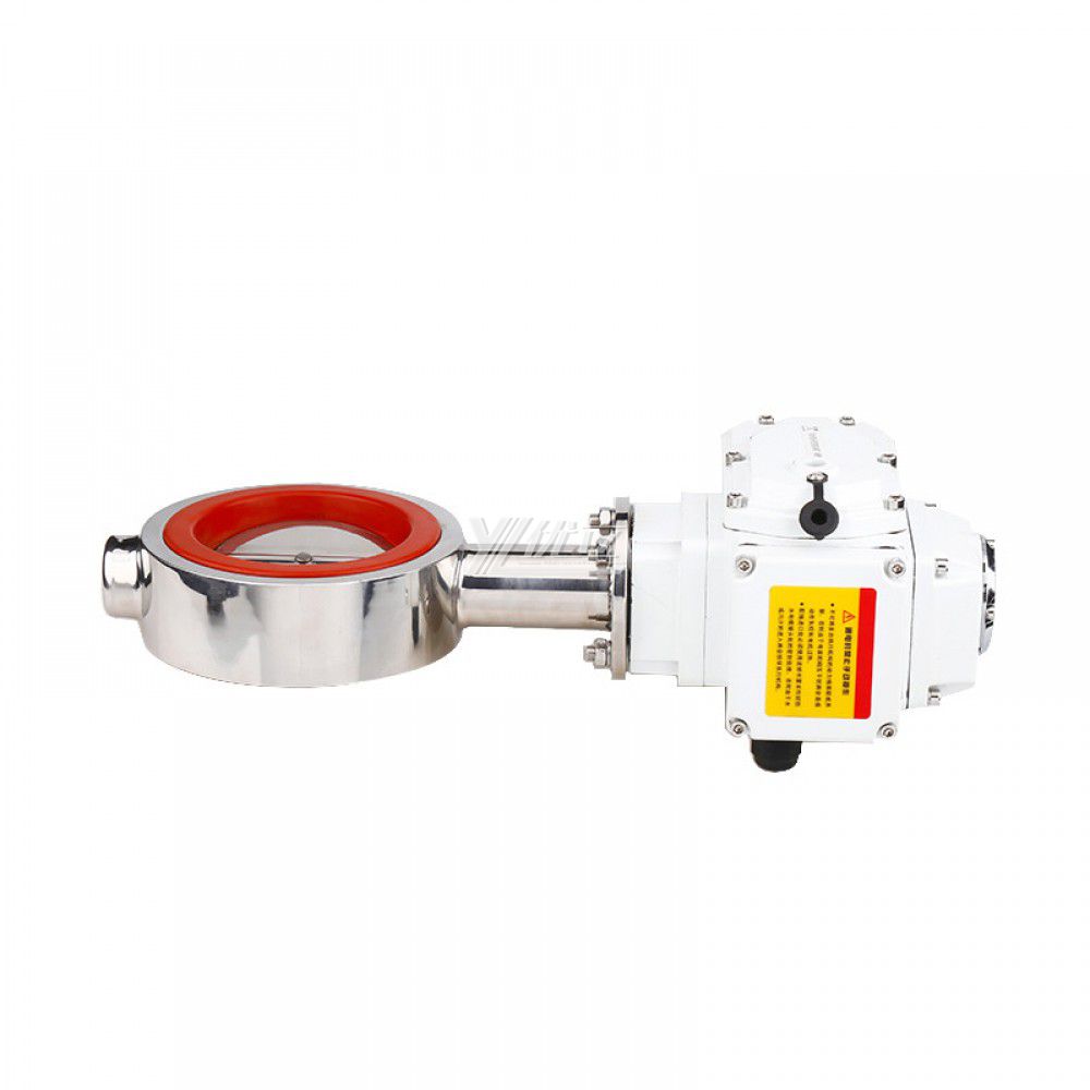 YOULI Hygienic Food Grade Stainless Steel 3A/SMS/DIN 304 316L Motorized DC24V Sanitary Electric Wafer Butterfly Valve
