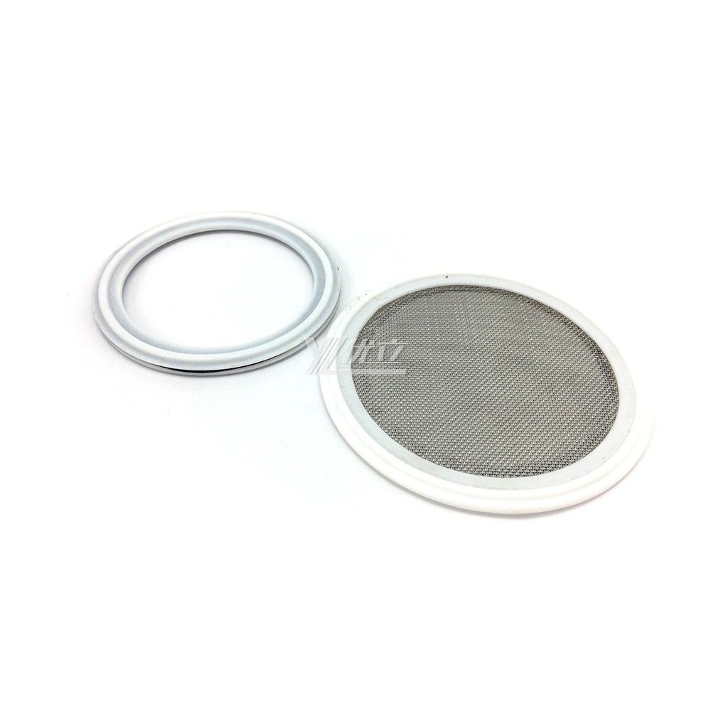 Sanitary Tri Clamps White PTFE Seal with 100 Mesh Screen