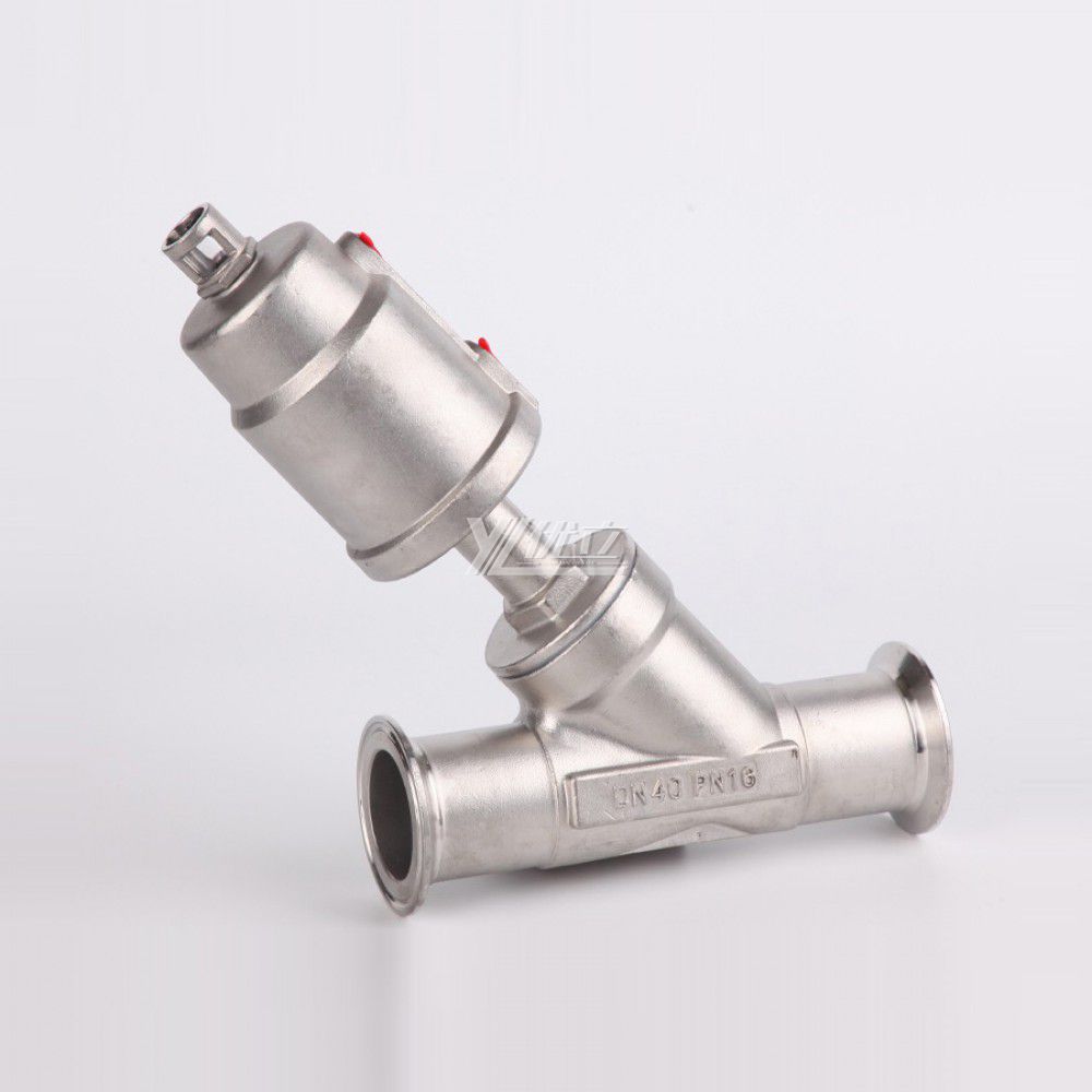 YOULI Premium High Temperature Steam 1.6mpa 304 316 Clamp 50.5mm Stainless Steel Head Pneumatic Tri-Clover Angle Seat Valve