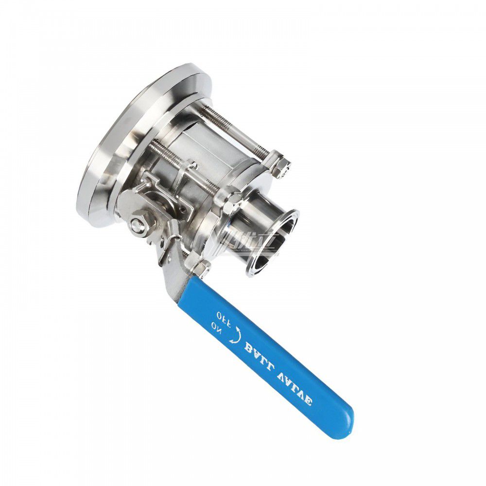 YOULI Hygienic Food Grade Sanitary Stainless Steel 304 316L Milk Drink Bio Pharmaceutical 3PC Clamped Tank Bottom Ball Valve