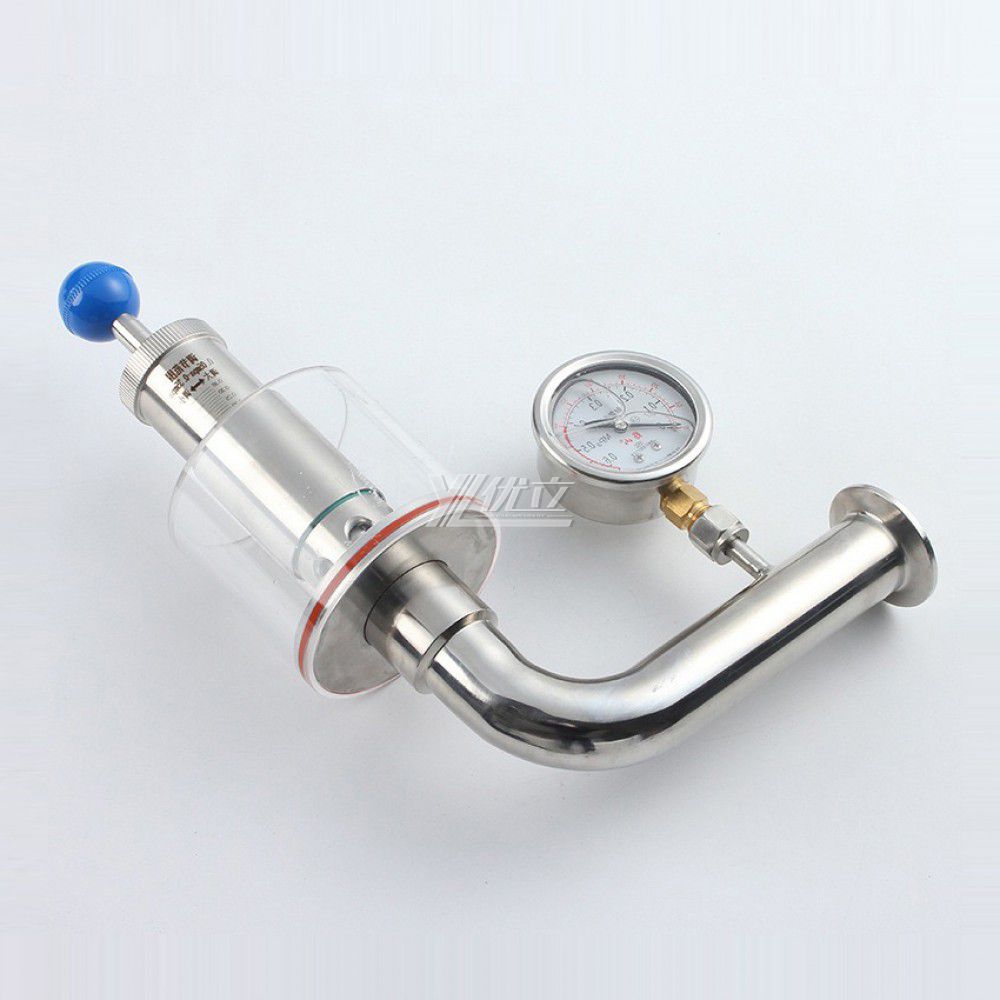 YOULI Hygienic Food Grade Sanitary Stainless Steel 304 316L Tri Clamped Pressure Gauge Water Seal Type Exhaust Valve Vent Valve