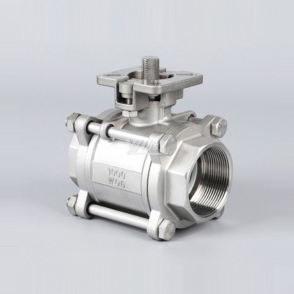 YOULI ISO 5211 Mounting Pad High Temperature NPT BSP 1.6mpa Stainless Steel 304 316 Manual Three-piece Threaded Ball Valve