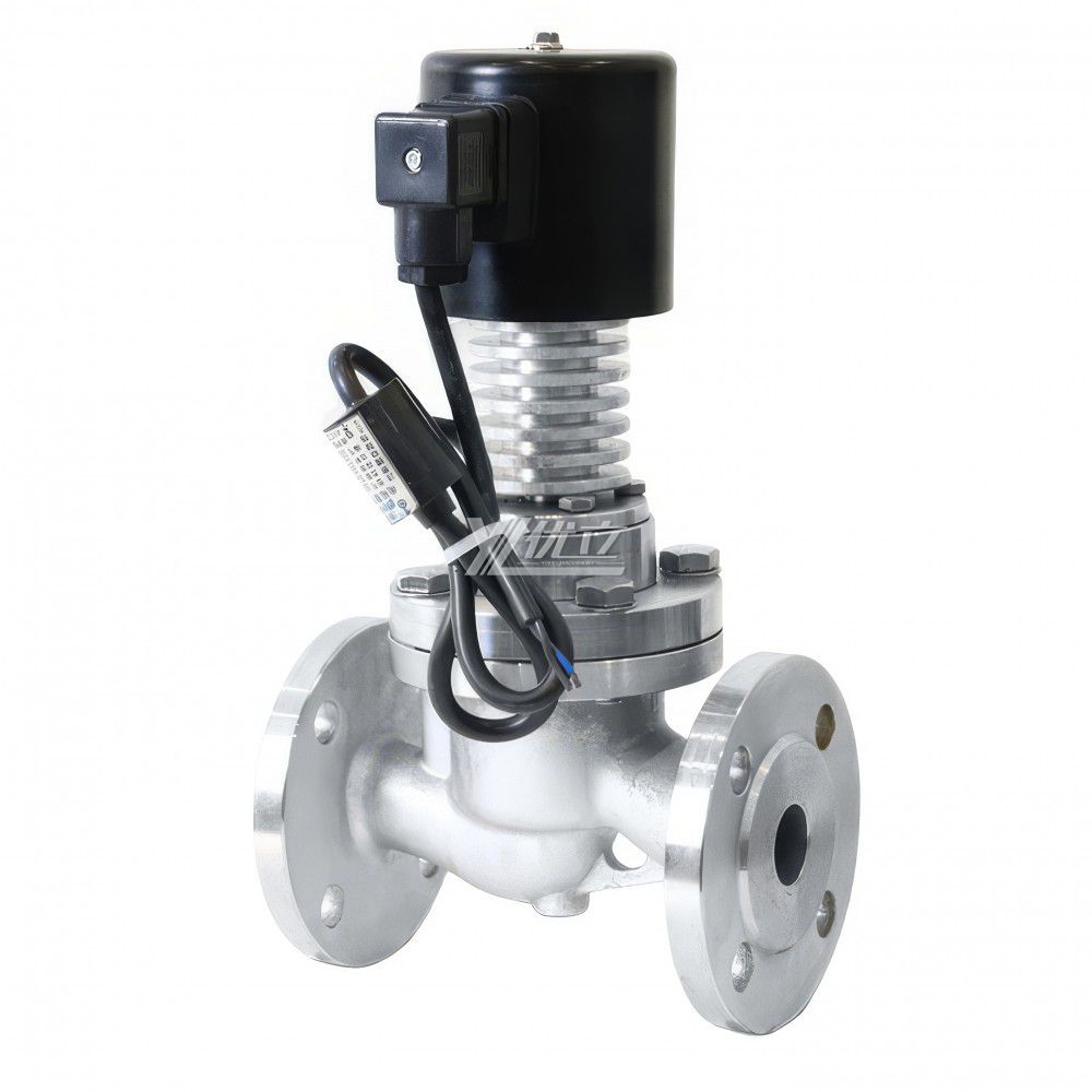 YOULI ZCG Stainless Steel 304 316 Explosion-proof Steam High Temperature with Cooling Rib AC220V DC24V Flanged Solenoid Valve