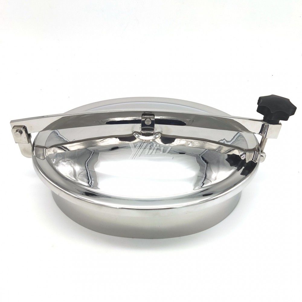 YOULI Hygienic Food Grade SS 304 316L Stainless Steel Cover with Plastic Handle No Pressure Tanks Elliptical Outward Manhole