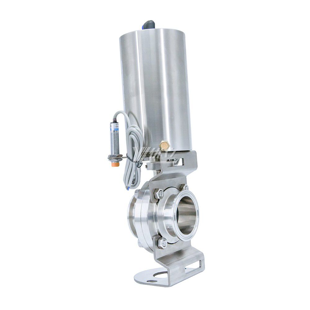 YOULI Hygienic Food Grade Stainless Steel 3A/SMS/DIN 304 316 Proximity Switch Sanitary Pneumatic Tri-Clover Butterfly Valve