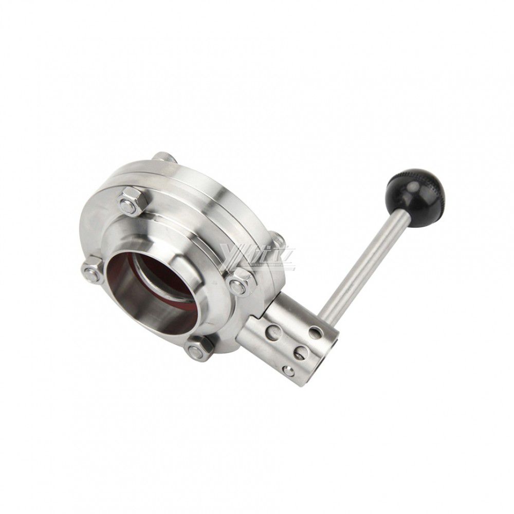 YOULI Best-in-Class Hygienic Food Grade Sanitary Stainless Steel 3A/SMS/DIN 304 316L Silicon Manual Butt Welded Butterfly Valve