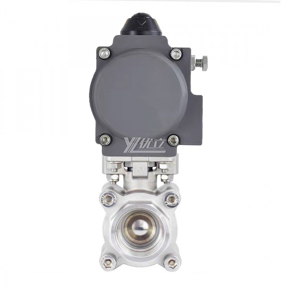YOULI  High Temperature Metal Seal NPT BSP 2000wog PN640 Stainless Steel 304 316 Pneumatic Actuator 3PC Thread Ball Valve