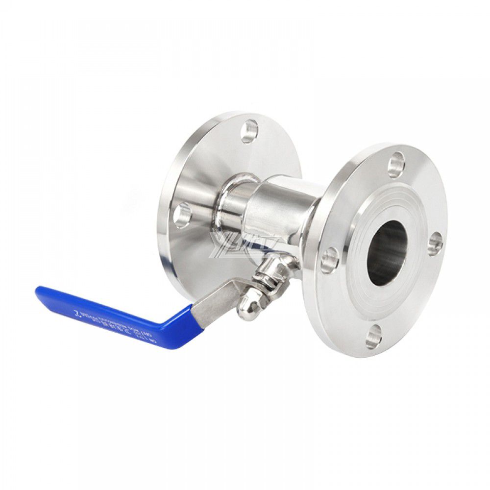 YOULI Hygienic Food Grade Sanitary Stainless Steel  304 316L Beverage  Fruit Juice 2 Way Straight Flanged Ball Valve