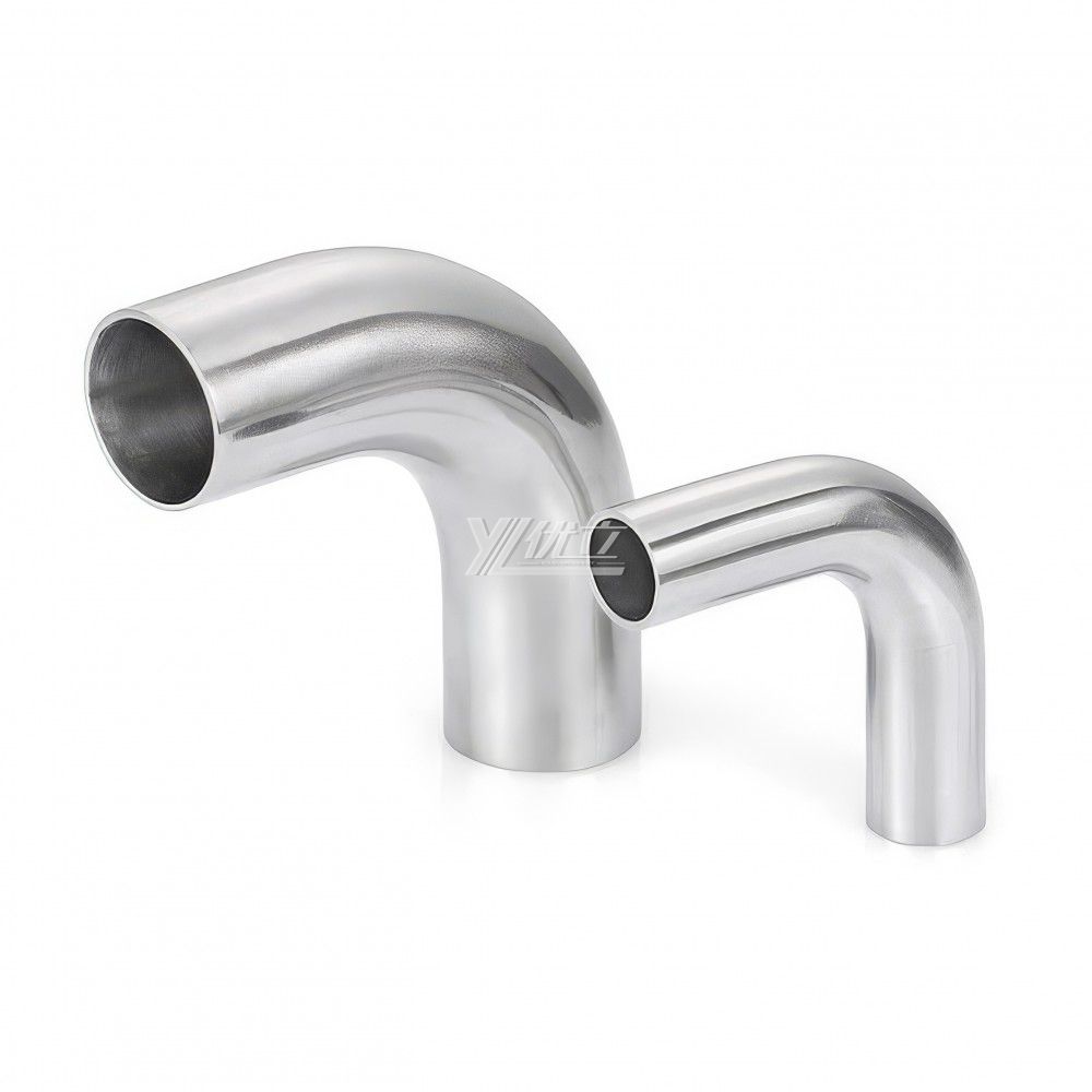 YOULI Hygienic Food Grade Sanitary Stainless Steel 304 SS316L 3A SMS ISO DIN Pipe Fitting Longer 90 Degrees Welded Elbow
