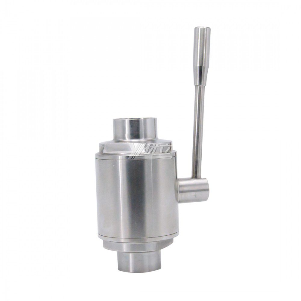 YOULI Hygienic Food Grade Sanitary Stainless Steel  304 316 Beverage Milk 2 Way Manual Heavy Straight Butt Welded Ball Valve