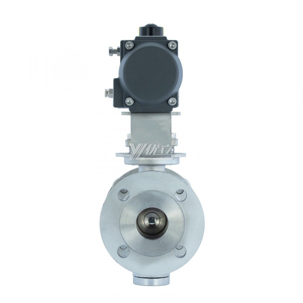 YOULI  High Temperature ANSI 150-300LB JIS 10K 304 316 Stainless Steel Pneumatic Actuator Fixed Flange Ball Valve