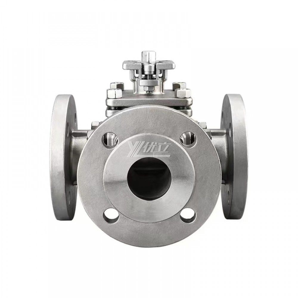 YOULI High Temperature ANSI 150LB 304 JIS 10K Stainless Steel 1.6mpa WCB Square Shape Flanged Three Way Ball Valve