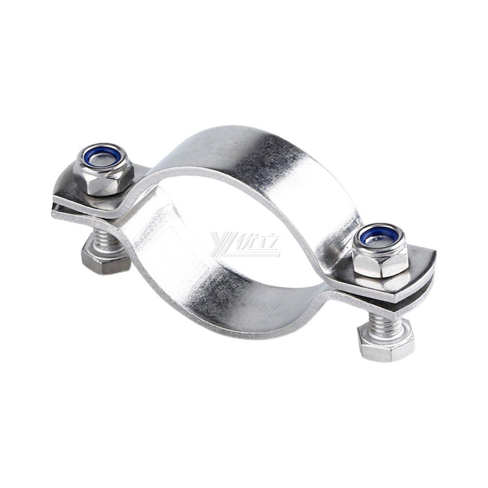 YOULI Stainless Steel 304 Pipe Fittings Tri Clamp Tube Hex Pipe Holder Without Handle Handle Bar Welded Round Pipe Holder