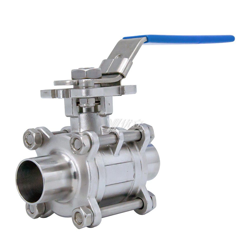 Stainless Steel Sanitary Welded Three Piece Ball Valve