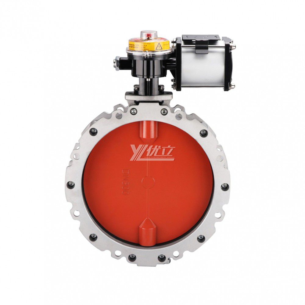 YOULI V1fs V2fs Aluminum Alloy Powder Concrete Mixing Plant DN100 DN600 Pneumatic Double Single Flange Dust Butterfly Valve