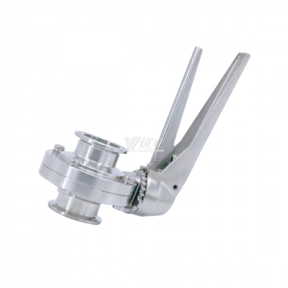 YOULI Hygienic Food Stainless Steel 3A/SMS/DIN 304 316L Silicon Duckbill Handle Sanitary Manual Tri Clamped Butterfly Valve