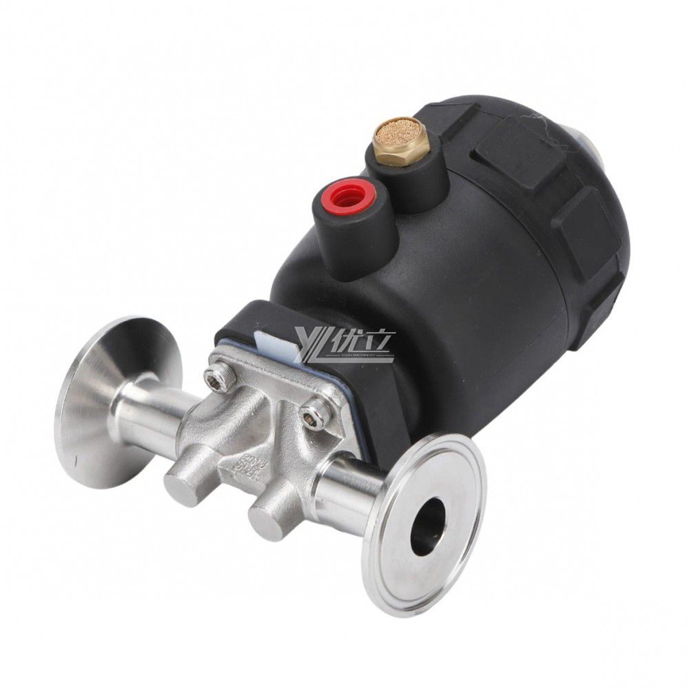 YOULI Premium Hygienic Food Grade Sanitary Stainless Steel 316L Biological Pneumatic Straight Tri-Clamped Diaphragm Valve