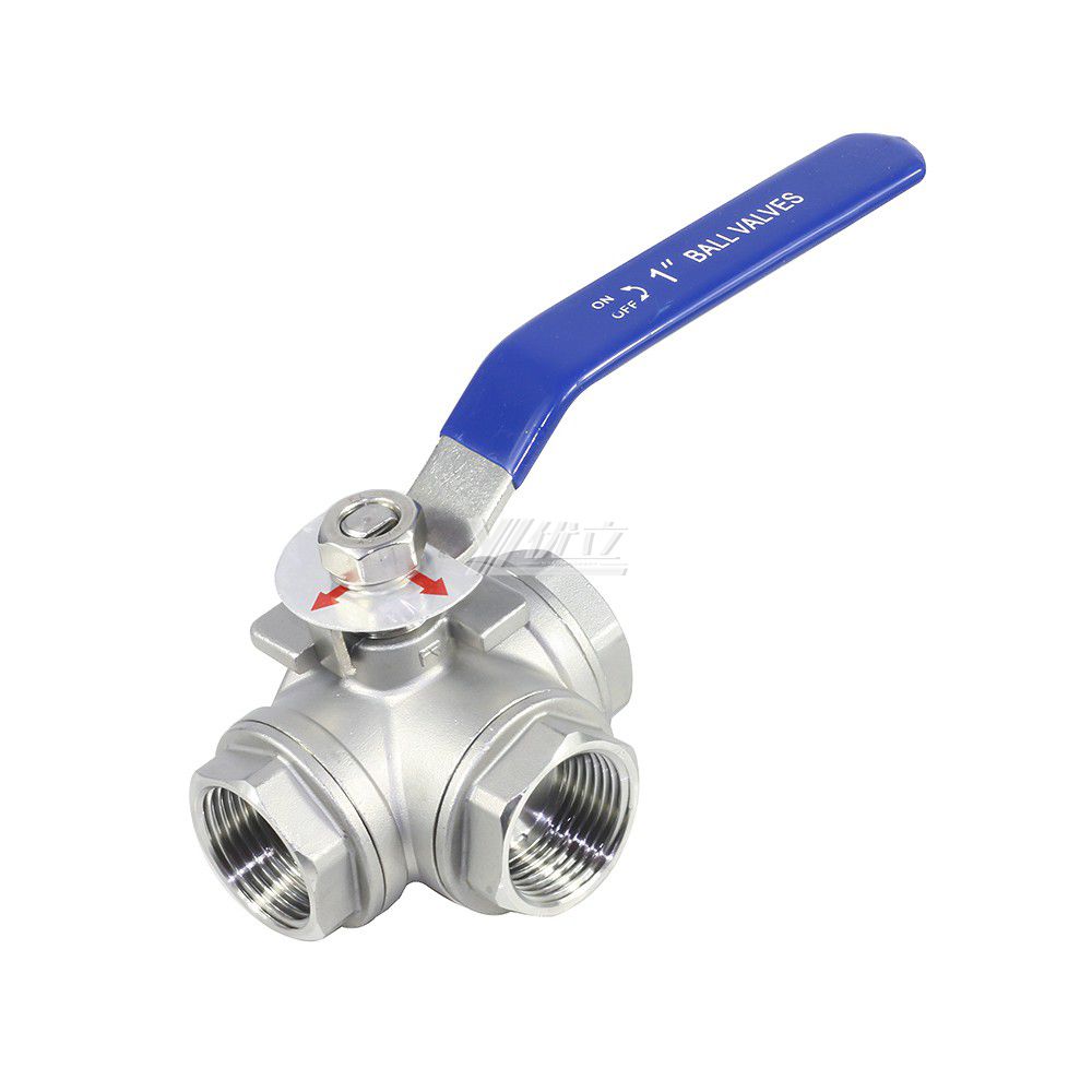 YOULI Stainless steel NPT BSP 1.6mpa valve ball with handle lock ss 304 316 T-port manual 2 inch 3-way threaded ball valve